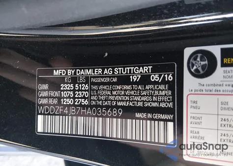 2017 Mercedes-Benz E 300 из США, поврежденный, VIN WDDZF4JB7HA035689